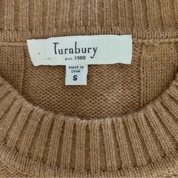 Turnbury Cable Pullover Knit Sweater Top Camel Brown - Picture 5 of 5